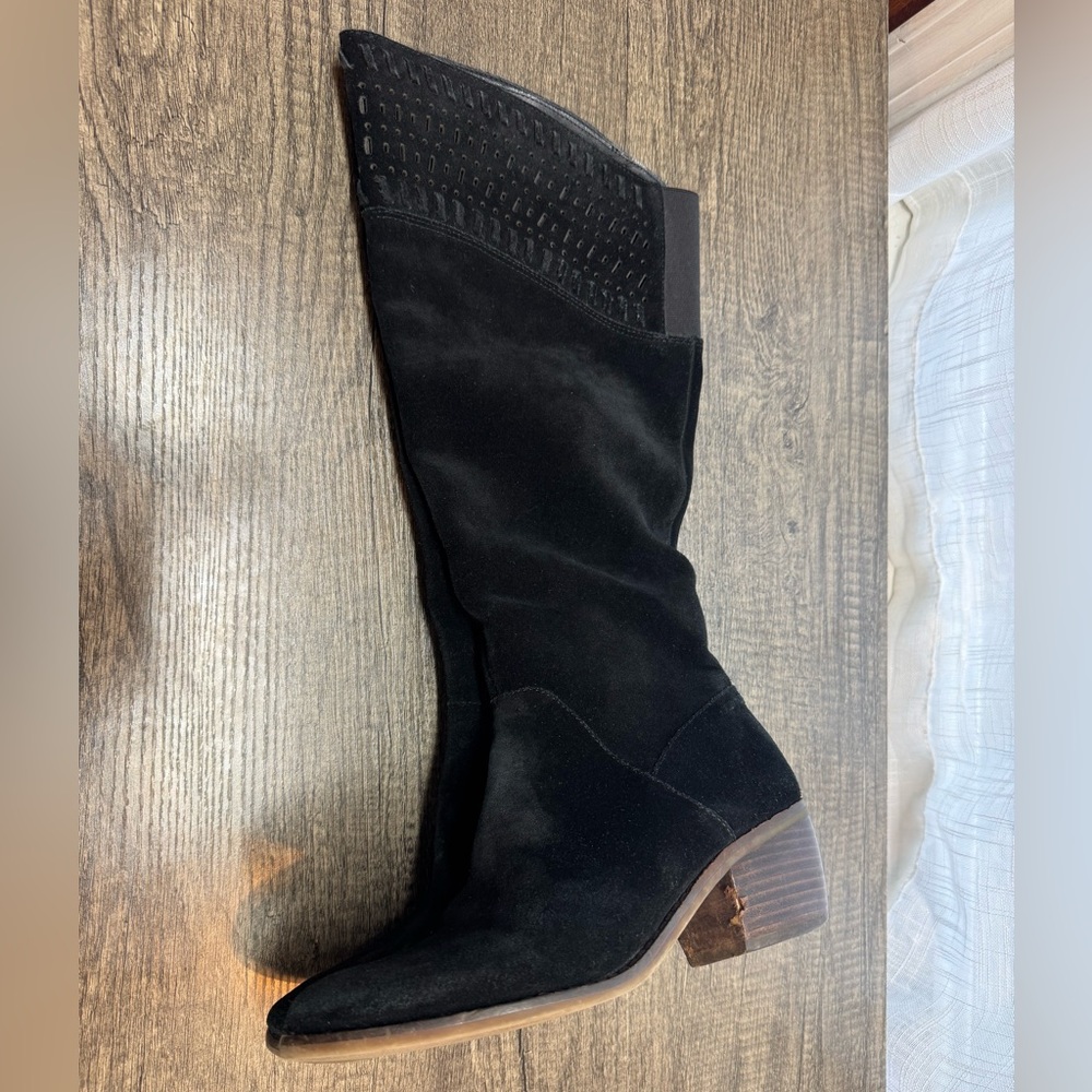 Lucky Brand Black Suede Women's Boots - Picture 2 of 5